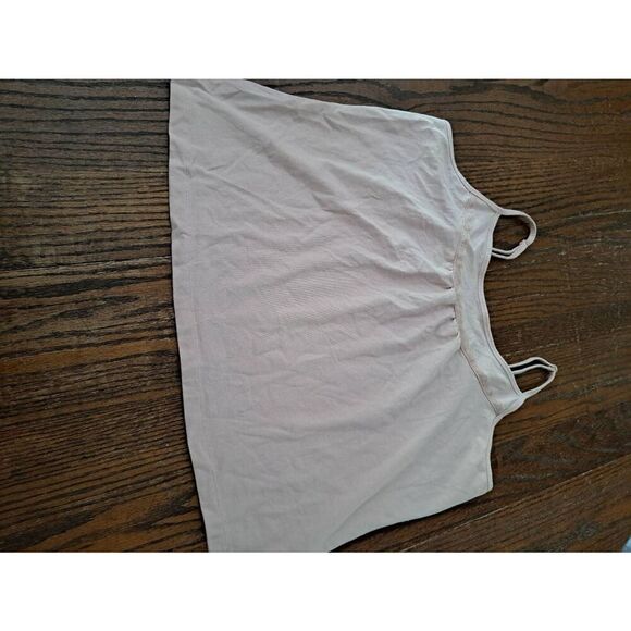 Size 18/20 Venezia Pink Adjustable Spaghetti Strap Lace Trim Crop Top Tank Shirt - Picture 1 of 3